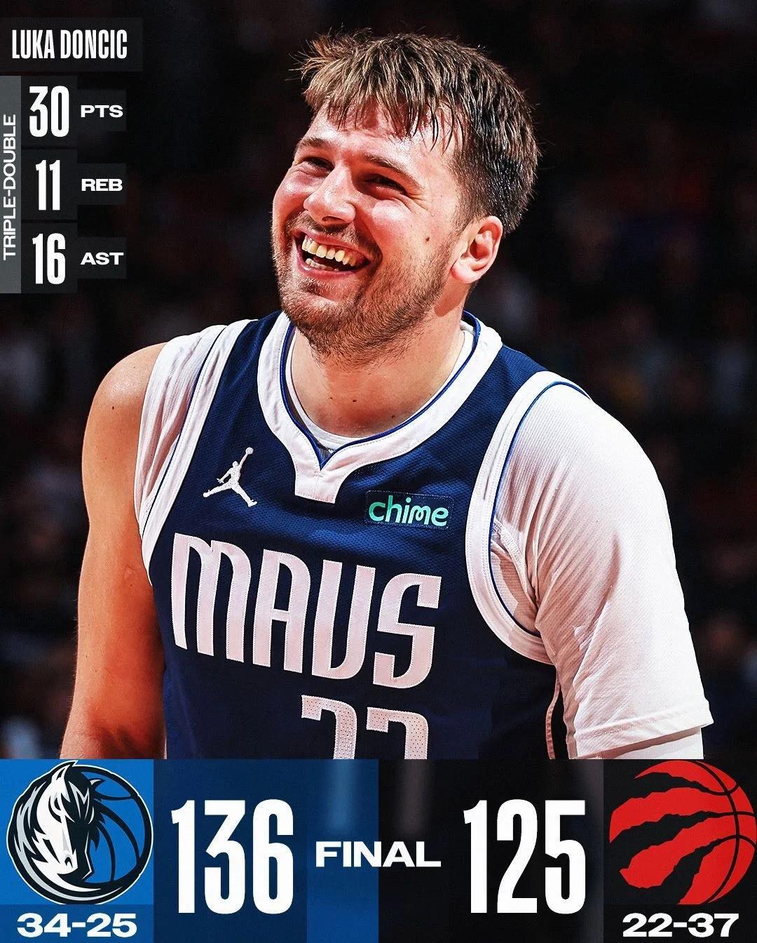 九游体育在线-东契奇50+三双，独行侠加时险胜